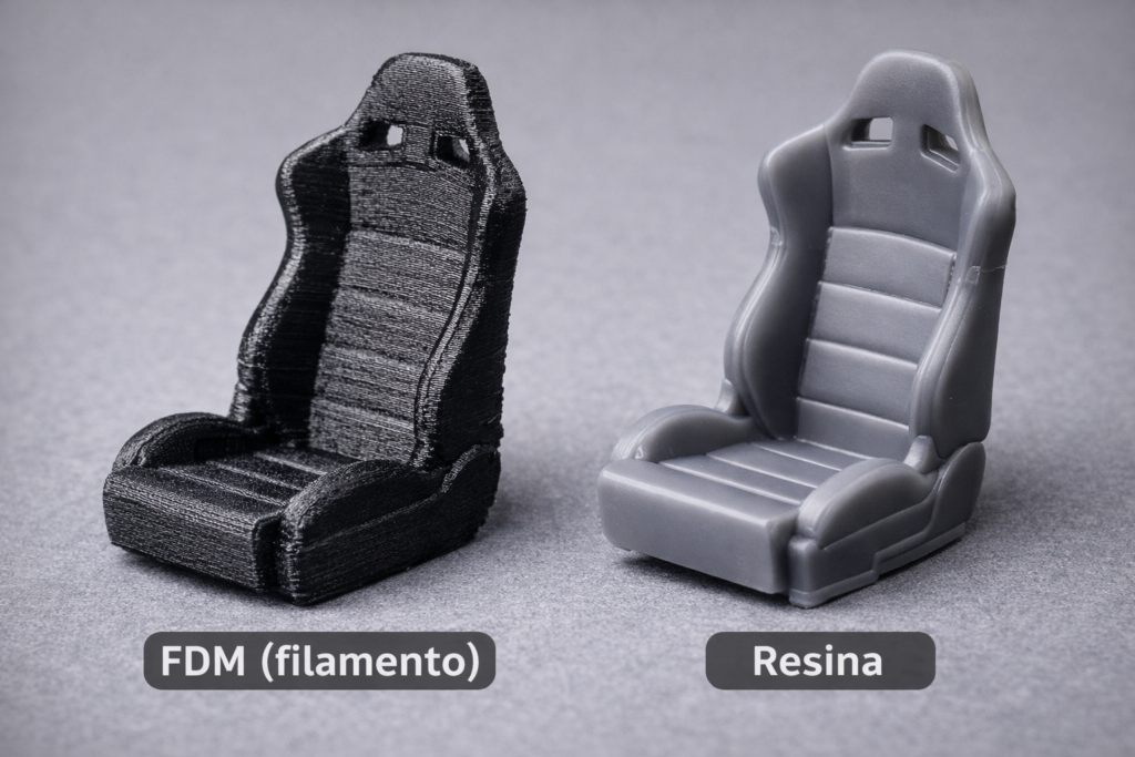 comparativa impresion 3D resina vs filamento miniaturas