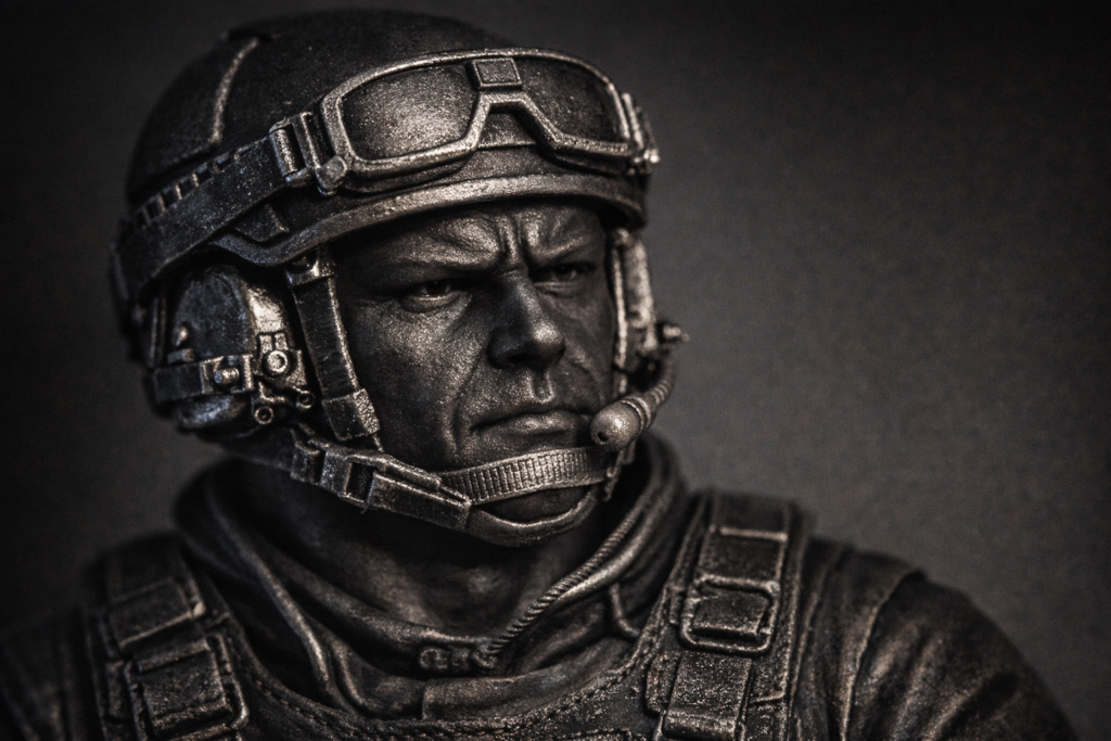 efecto dry brush en detalles metálicos