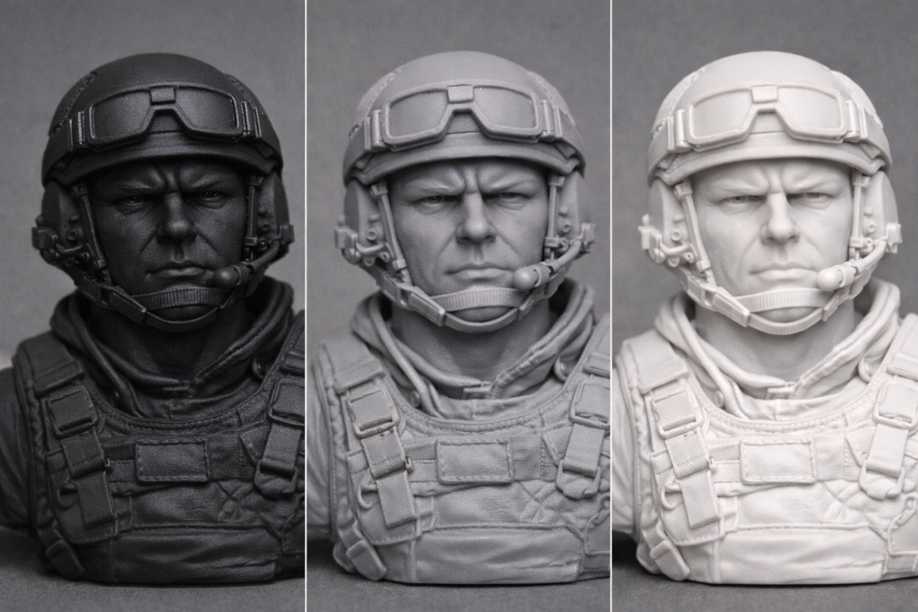 imprimacion miniaturas negro gris blanco